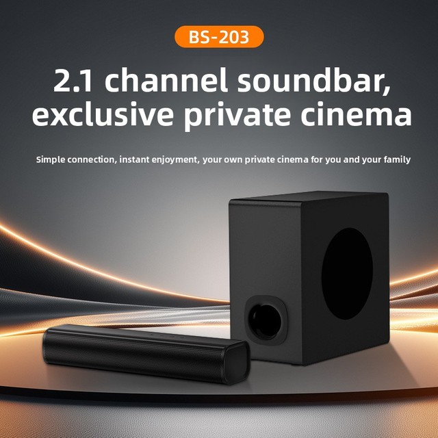 Home for TV Soundbar 2 Speakers ABS Material 1" Woofer Surround Sound for Living Room Computer Stereo