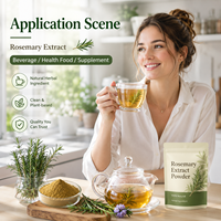 Poudre d'extrait de romarin certifiée GMP LongBio, acide rosmarinique, acide carnosique, antioxydant naturel, qualité alimentaire, extrait végétal pour