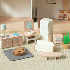 Maison de poupée à deux étages pour enfants, jouet éducatif de simulation de jeu de rôle, meubles de maison de poupée en bois de style nordique, jouets de villa pour filles - Product Image 5