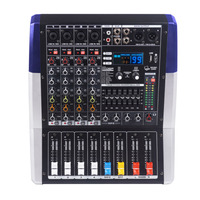 Console de mixage amplifiée professionnelle TF 4, 6 ou 8 canaux en métal, 300W x 2, avec 99 préréglages, réverbération, égaliseur 3 bandes, stéréo, MP3