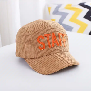 Custom Logo Black Corduroy <b>Baseball</b> <b>Cap</b> Staff Embroidery 6 Panel Adjustable Unisex Casual Hat - Product Image 5