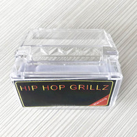 Boîte de rangement transparente pour grillz en plastique, étui d'emballage pour dents HipHop, conteneur transparent pour grillz dentaires, boîte de présentation de bijoux, vente en gros