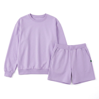 Ensemble court unisexe de survêtement oversize à épaules tombantes, personnalisable avec broderie, directement de l'usine, pour un usage quotidien décontracté