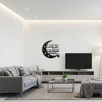 Art mural en métal Art déco, signe suspendu en forme de lune avec citation, silhouette pour la maison, la chambre à coucher, le salon, la salle de bain