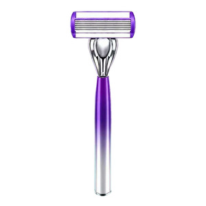 Maquinilla de Afeitar Manual Weige para Hombre de 6 Capas con Mango Morado y Función de Recorte para Eliminar el Vello - Product Image 2