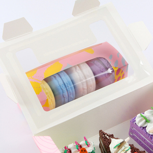 Food Grade Paper Doughnut Cake Donut Box Disposable Bakery Packaging Box with Window