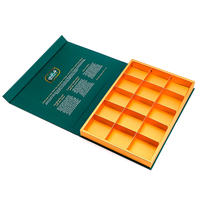 Boîte cadeau rigide en forme de livre magnétique personnalisée, boîte d'emballage en papier de luxe avec compartiments pour chocolat, dattes, thé, en-cas