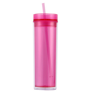 Gobelet à paille transparent à double paroi Baoman, grande capacité 16 oz, portable pour les voyages, les sports de plein air - Product Image 4