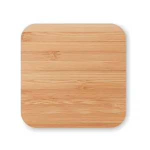 Chargeur sans fil en bambou CUADRO, gadgets écologiques - Product Image 3