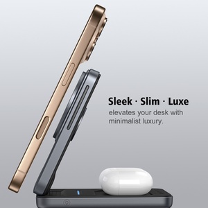 Chargeur sans fil amélioré 3 en <span class=keywords><strong>1</strong></span> pliable, station de charge 15 W avec lumière, chargeur magnétique de voyage pour iPhone, montre et écouteurs - Product Image 5