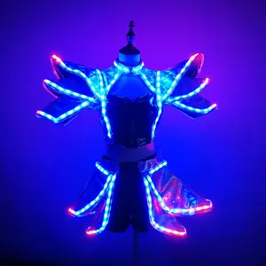 Pakaian bercahaya Led pakaian penampilan panggung bar pakaian pertunjukan festival tahunan pakaian Robot LED kostum pesta rave