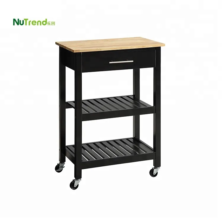 cocina pequeño barato con ruedas de metal carrito de cocina móvil muebles de cocina de madera con estante de