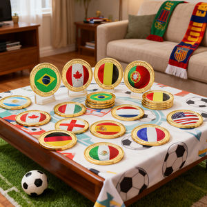 เหรียญที่ระลึกฟุตบอลโลก 2026 แบบกำหนดเองสำหรับขายส่ง เหรียญโลหะธีมกีฬาฟุตบอล เหรียญรางวัลแข่งขันฟุตบอล - Product Image 6