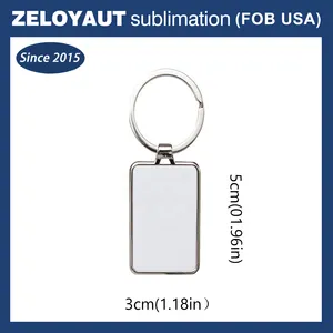 ZELOYAUT Sublimation Wholesale Custom New Rectangle Shape Metal Keychain Blanks Creative Gifts Couple Gifts