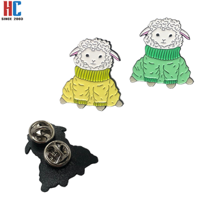 Épinglette en émail mignonne en forme de mouton avec fleur sur la tête, style Kawaii, fabrication sur mesure, 20 ans d'expérience en usine, badge animal - Product Image 6