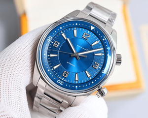 Men’s Round <b>Automatic</b> Sports Watch with Rotating Bezel Polished Stainless Steel Bracelet Blue Dial Casual Wristwatch - Product Image 6