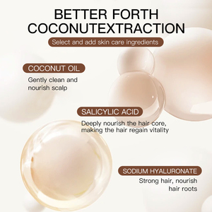 Champú de aceite de coco para cabello seco y dañado Nutritivo Hidratante Calmante Frizz-Smooth Hair Growth Anti Alop Shampoo - Product Image 5