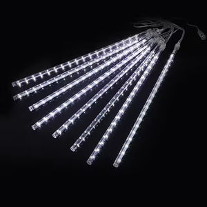 ETOP-Luces <span class=keywords><strong>solares</strong></span> de lluvia de meteoritos para exteriores, guirnalda de luces LED navideñas de meteoritos, para fiestas, 8 <span class=keywords><strong>tubos</strong></span>, 192 - Product Image 3