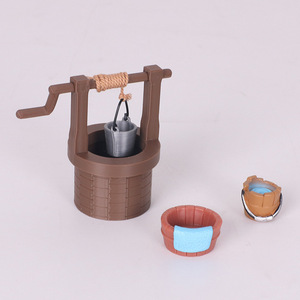 Miniatura de pozo de agua retro con manivela, modelo de cubo y fregadero, estilo antiguo, para decoración arquitectónica de mesa de arena DIY - Product Image 3