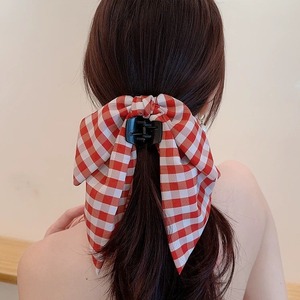 ปิ่นปักผมแฟชั่นสำหรับผู้หญิงกิ๊บติดโบว์ใหญ่สีแดงสีขาว - Product Image 1