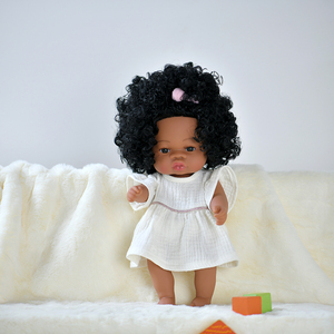<span class=keywords><strong>Barato</strong></span> 35Cm Bebe Reborn <span class=keywords><strong>Silicona</strong></span> Negro Rizos Realista Recién Nacido Afroamericano <span class=keywords><strong>Real</strong></span> Life Baby Dolls - Product Image 4