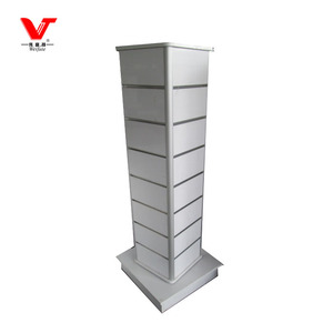 Customized <strong>White</strong> 4 Sided Revolving Slatwall <strong>Display</strong> <strong>Unit</strong> - Product Image 2