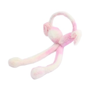 Orejeras de felpa con efecto tie-dye, colores mixtos, cálidas para el invierno, para estudiantes y uso doméstico. - Product Image 5