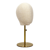 Material de espuma de base de cabeza de Maniquí de tela de lino de bambú Natural para mujer, peluca masculina, sombrero, ropa de exhibición, estilo de envoltura de ventana