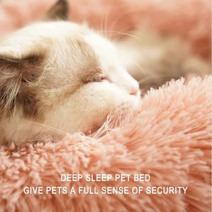 Toweyfe bellek köpük yumuşak rahat peluş çörek Pet yatak lüks katı kabarık yuvarlak köpek yatağı Farx kürk kediler için ev Cama para Perro - Product Image 5