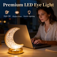 Lampe de nuit elliptique 2W à chargement Type-C, dorée, à intensité tactile, trois couleurs changeantes, pour intérieur/chevet/bureau