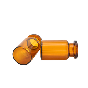 Flacon vide en verre borosilicate de haute qualité de 7 ml avec bouchon à sertir, couleur ambre, avec impression sérigraphique pour usage médical et cosmétique - Product Image 2