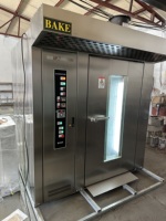 Horno Rotatorio Eléctrico de 32 Bandejas, a Diésel/Gas, con Puerta Doble de Vidrio, 100 kg/h, para Panadería Artesanal y Aulas