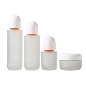 En stock ensemble de soins de la peau bouteille en verre vide givrée convient au matériau d'emballage cosmétique de vaporisateur de lotion d'<span class=keywords><strong>Essece</strong></span> logo imprimable - Product Image 1