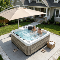 Spa extérieur Sunrans pour 6 personnes, système intelligent Balboa, jets d'hydrothérapie puissants pour soulager la fatigue