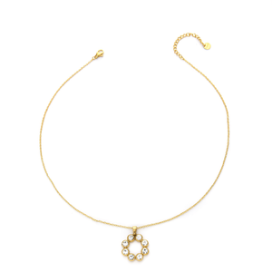 <b>Crystal</b> Necklace 316L Stainless Steel PVD Gold Plating Sustainable Resistant Pendant Jewelry - Product Image 2