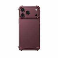 Nouvelle coque de téléphone en métal violet avec bordure en caoutchouc intégrée pour iPhone 18 Promax, protection sans cadre