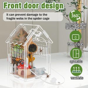 Recinto Acrílico Terrario para Arañas Saltarinas e Insectos para Pequeños Reptiles Arborícolas Cajas y Contenedores de Almacenamiento - Product Image 6