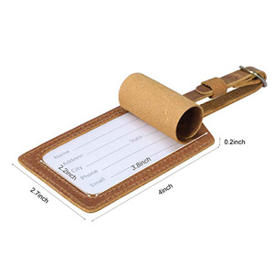Étiquettes <span class=keywords><strong>de</strong></span> bagages en cuir véritable marron vintage, étiquettes personnalisées avec logo, étiquettes d'identification pour <span class=keywords><strong>sac</strong></span> <span class=keywords><strong>de</strong></span> <span class=keywords><strong>voyage</strong></span> - Product Image 2