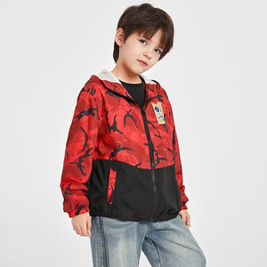 Veste à capuche pour enfants, taille moyenne et grande, printemps-automne, pour garçons, à manches longues, avec empiècements color-block et motif <span class=keywords><strong>camouflage</strong></span>, pour l'extérieur - Product Image 4
