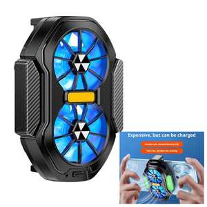 Refroidisseur de téléphone portable à double ventilateur Chargement sans fil Refroidissement à air flexible pour les jeux Smartphones Accessoires de téléphone portable <span class=keywords><strong>Radiateur</strong></span> - Product Image 1