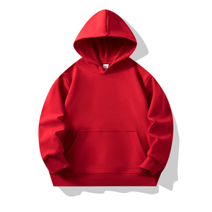 Sudadera con capucha clásica de algodón puro de color liso al por mayor con cremallera completa y forro polar al por mayor - Product Image 3