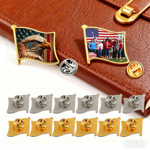 Badge métallique personnalisé Mingou Lianying, forme drapeau, transfert thermique, épinglette DIY pour cadeaux d'affaires - Product Image 5