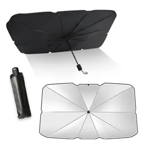 Custom Car Sunshades Foldable UV Blocking 210T Car Umbrella Car Front Windshield Protector Sun Shade For Trucks