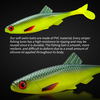 Nouveau T-tail 15cm/20cm 24G/56G en forme de poisson Mino Simulation appât Silicone souple pêche en mer mérou bar Mandarin poisson