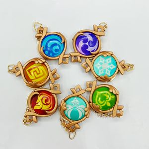 Nouvelle Version jeu Genshin Impact <span class=keywords><strong>oeil</strong></span> de dieu Fontaine porte-clés métal lumineux pendentif porte-clés - Product Image 4