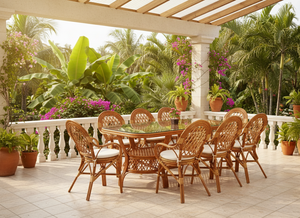 Juego de Comedor de Ratán Moderno JAVA para Uso Comercial en Hoteles y Restaurantes con Mesa Larga y Muebles de Diseño Moderno - Product Image 5