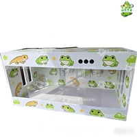 Thermostat intelligent double pour terrarium d'oiseaux et de reptiles, cage pour animaux de compagnie avec porte coulissante en verre, prise de lampe en céramique, contrôle de la lumière chauffante pour l'élevage