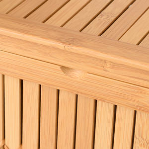 Panier de rangement en bambou rectangulaire de haute qualité avec couvercle empilable et avec poignées pratique pour le rangement des vêtements et des jouets - Product Image 6