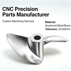 Hélice de bateau en laiton usinée CNC sur mesure par électroérosion à fil, à 2 pales, compatible télécommande, avec conception de trou central pour axe - Product Image 2