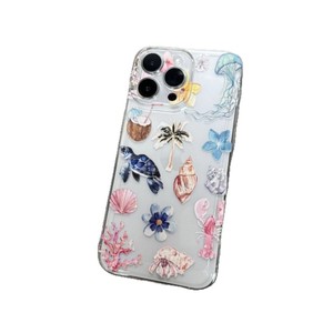 Funda de teléfono móvil TPU con estampado de concha de flor de tortuga marina a prueba de golpes para <span class=keywords><strong>Iphone</strong></span> 8 X Xr Xs 11 12 13 14 15 16 17 Pro Max - Product Image 5